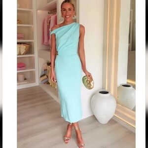 Zara ASYMMETRIC MIDI DRESS WITH APPLIQUÉ